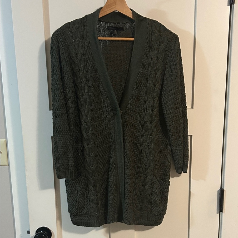 Kenneth Cole Olive Green Knit Cardigan